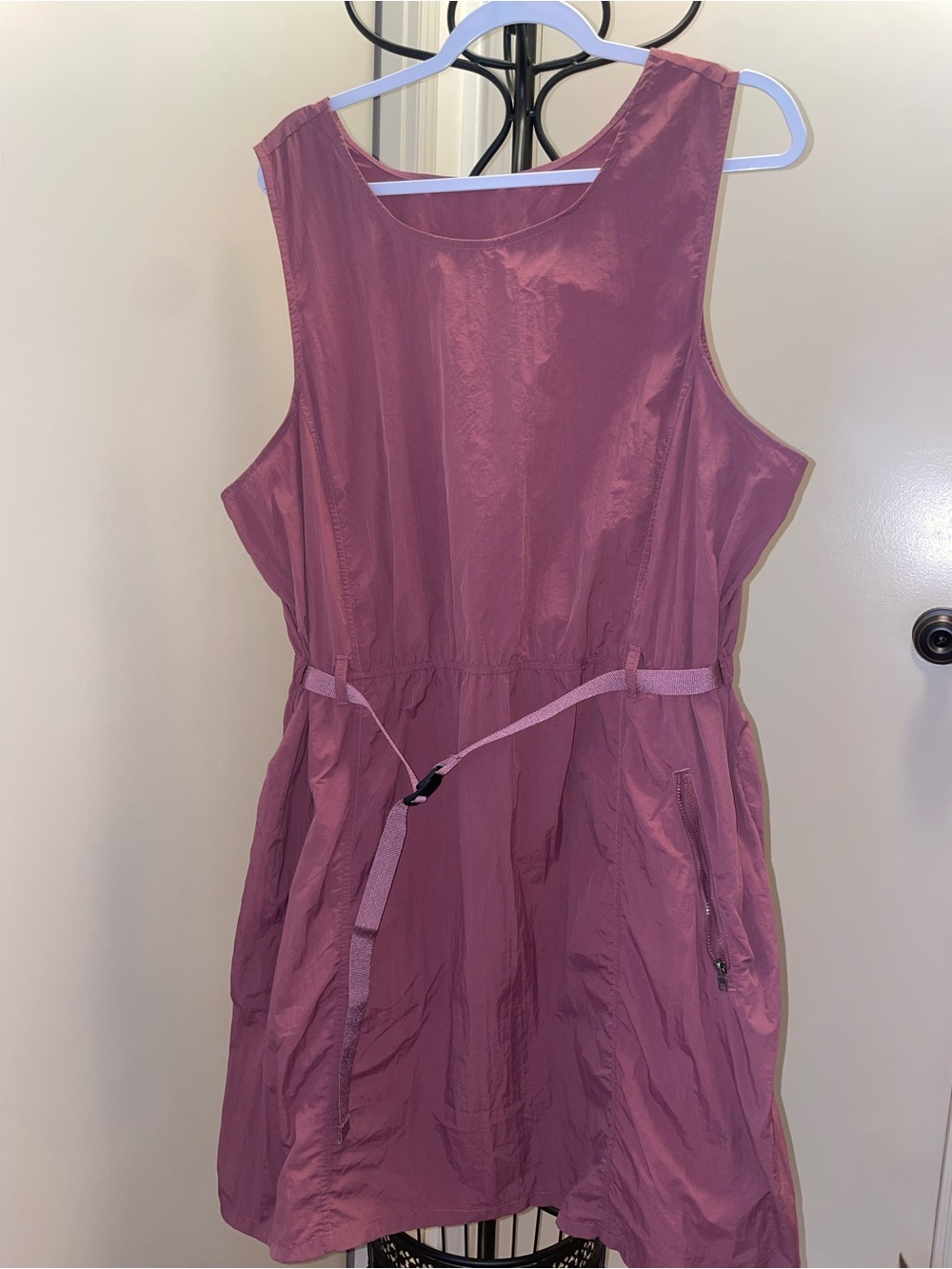 Girls' Sleeveless Pink Dress with Waist Tie